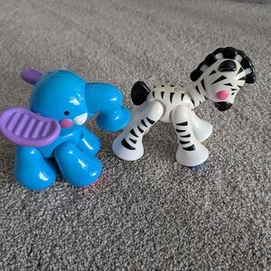 Fisher-Price Blue Elephant and Zebra Toy Duo